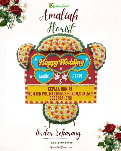 Karangan Papan Bunga Pernikahan di Cibeber Ii